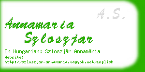 annamaria szloszjar business card